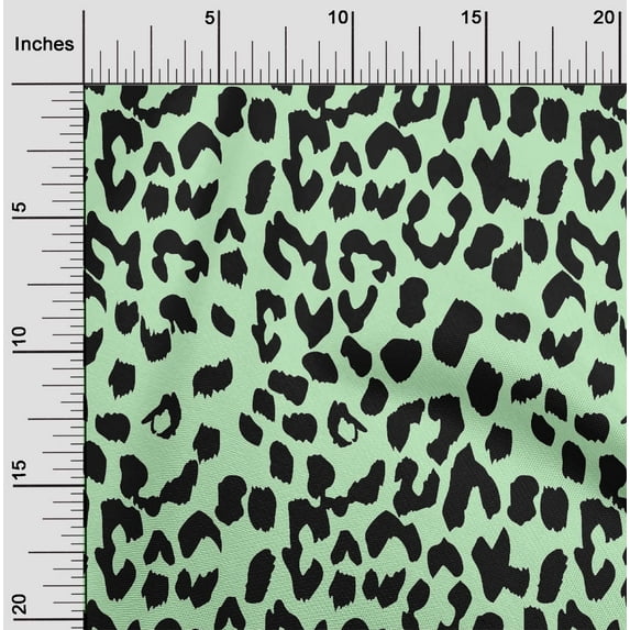oneOone Cotton Poplin Mint Fabric Leopard Animal Skin Dress Material Fabric Print Fabric By The Yard 42 Inch Wide