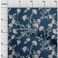 thumbnail image 1 of oneOone Cotton Poplin Navy Blue Fabric Leaves & Flower Floral Diy Clothing Quilting Fabric Print Fabric By Yard 42 Inch Wide, 1 of 4