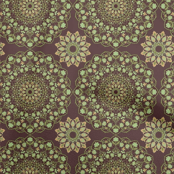 oneOone Cotton Poplin Navy Blue Fabric Mandala Sewing Material Print Fabric By The Yard 42 Inch Wide