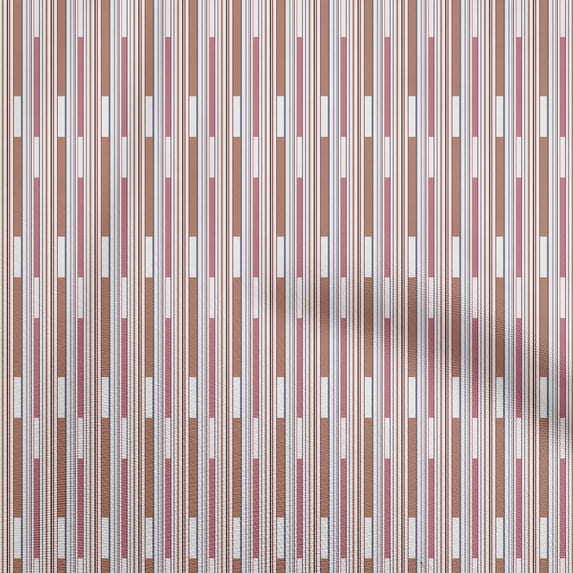 oneOone Cotton Poplin Orange Fabric Stripes Sewing Material Print Fabric By The Yard 42 Inch Wide-XO