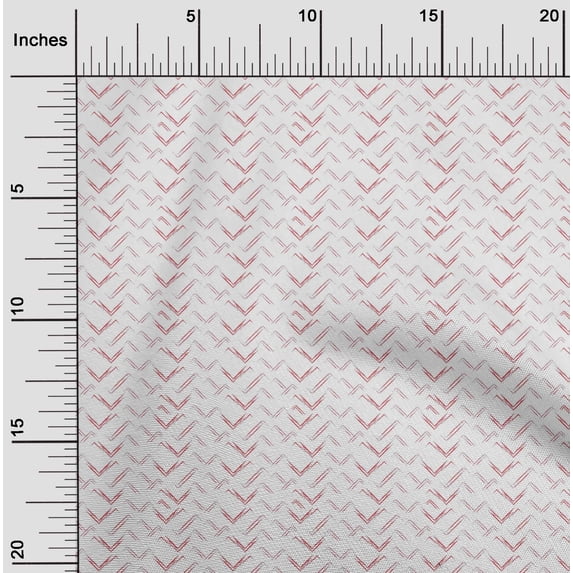 oneOone Cotton Poplin Pastel Red Fabric Chevron Geometric Craft Projects Decor Fabric Printed By The Yard 42 Inch Wide