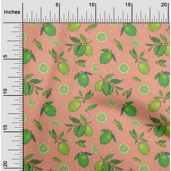 oneOone Cotton Poplin Peach Fabric Lemon Vegetable Fabric For Sewing Printed Craft Fabric By The Yard 42 Inch Wide