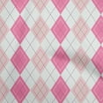 thumbnail image 1 of oneOone Cotton Poplin Pink Fabric Argyle Quilting Supplies Print Sewing Fabric By The Yard 42 Inch Wide, 1 of 4