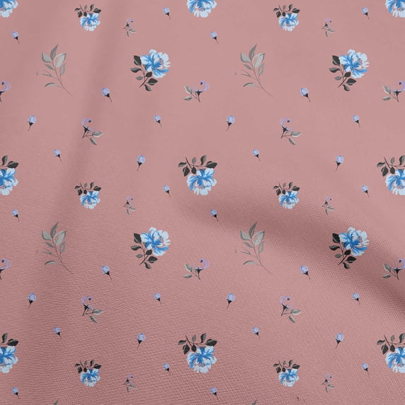 oneOone Cotton Poplin Pink Fabric Floral Fabric For Sewing Printed Craft Fabric By The Yard 42 Inch Wide