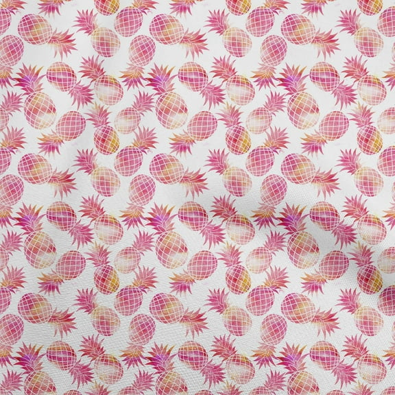 oneOone Cotton Poplin Pink Fabric Fruits Sewing Craft Projects Fabric Prints By Yard 42 Inch Wide