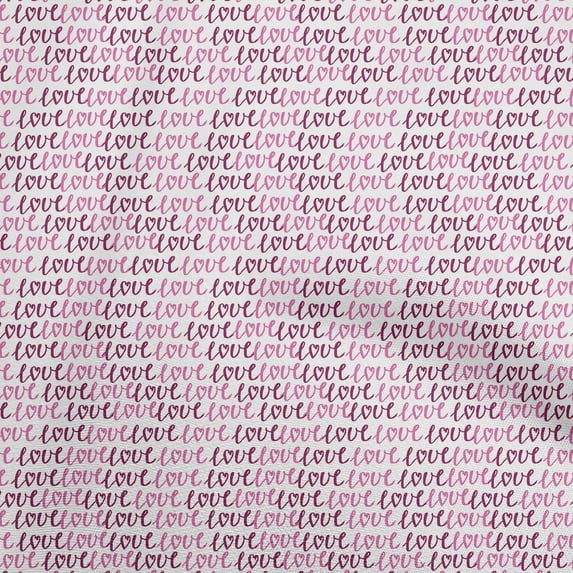 oneOone Cotton Poplin Pink Fabric Writing Font Sewing Craft Projects Fabric Prints By Yard 42 Inch Wide-ZA