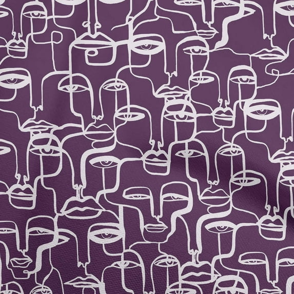 oneOone Cotton Poplin Purple Fabric Abstract Face Fabric For Sewing Printed Craft Fabric By The Yard 56 Inch Wide