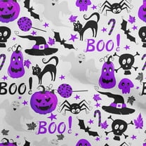 oneOone Cotton Poplin Purple Fabric Halloween Quilting Supplies Print Sewing Fabric By The Yard 42 Inch Wide