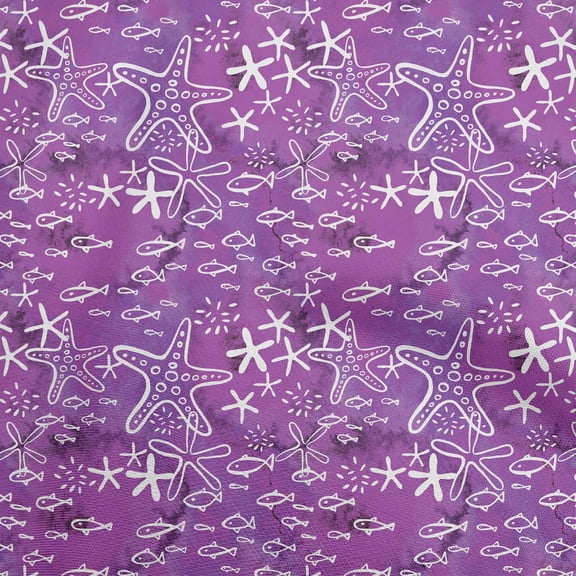 oneOone Cotton Poplin Purple Fabric Ocean Underwater Life Fabric For Sewing Printed Craft Fabric By The Yard 56 Inch Wide