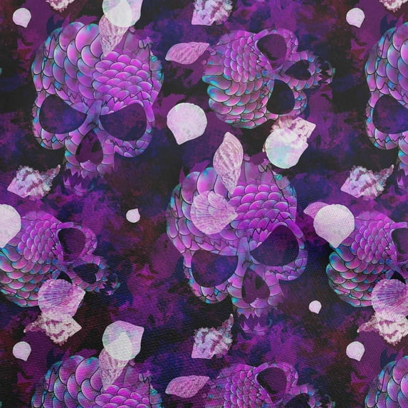 oneOone Cotton Poplin Purple Fabric Skull Diy Clothing Quilting Fabric Print Fabric By Yard 56 Inch Wide