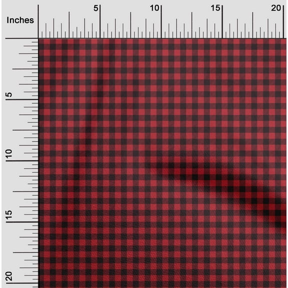 oneOone Cotton Poplin Red Fabric Check Dress Material Fabric Print Fabric By The Yard 56 Inch Wide