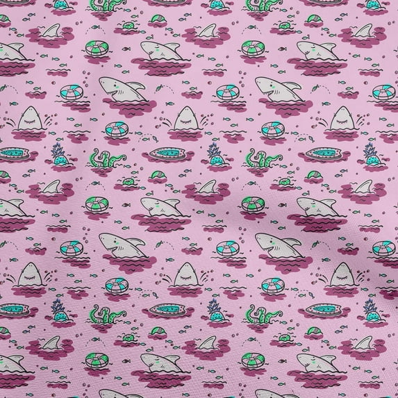 oneOone Cotton Poplin Rose Pink Fabric Beach Diy Clothing Quilting Fabric Print Fabric By Yard 56 Inch Wide