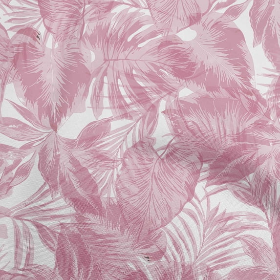 oneOone Cotton Poplin Rose Pink Fabric Leaves Fabric For Sewing Printed Craft Fabric By The Yard 56 Inch Wide