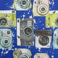 thumbnail image 1 of oneOone Cotton Poplin Royal Blue Fabric Camera Pattern Sewing Fabric By The Yard Printed Diy Clothing Sewing Supplies 42 Inch Wide, 1 of 6