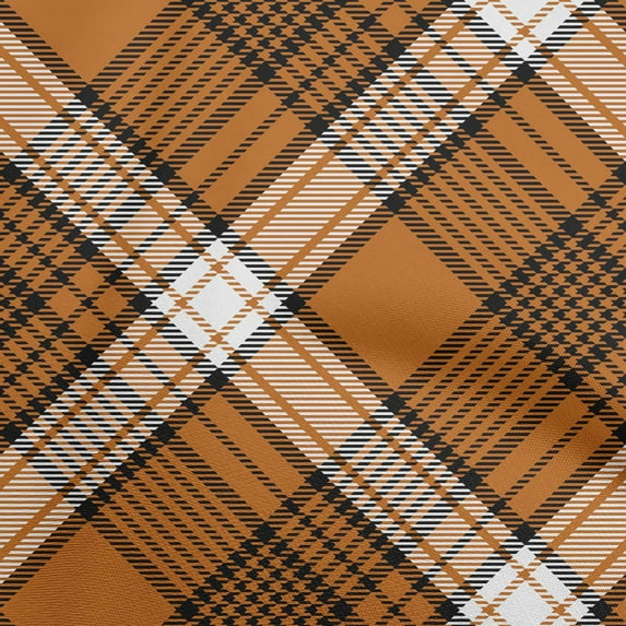 oneOone Cotton Poplin Rust Brown Fabric Tartan Quilting Supplies Print Sewing Fabric By The Yard 56 Inch Wide