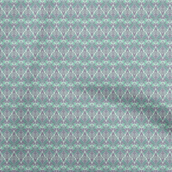 oneOone Cotton Poplin Sea Green Fabric Damask Quilting Supplies Print Sewing Fabric By The Yard 42 Inch Wide