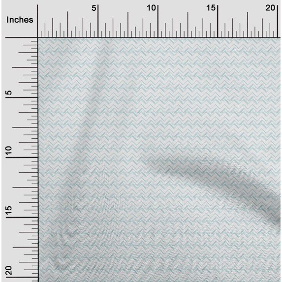 oneOone Cotton Poplin Sky Blue Fabric Chevron Geometric Craft Projects Decor Fabric Printed by The Yard 56 Inch Wide