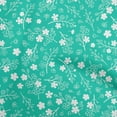 thumbnail image 1 of oneOone Cotton Poplin Teal Blue Fabric Asian Floral Craft Projects Decor Fabric Printed By The Yard 42 Inch Wide, 1 of 4