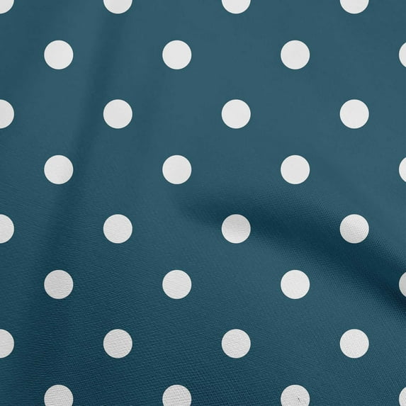 oneOone Cotton Poplin Teal Blue Fabric Polka Sewing Craft Projects Fabric Prints By Yard 56 Inch Wide