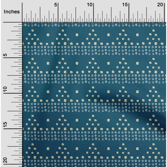 oneOone Cotton Poplin Teal Blue Fabric Small Motif Bandhani Sewing Craft Projects Fabric Prints By Yard 56 Inch Wide
