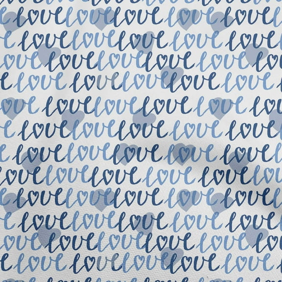 oneOone Cotton Poplin Teal Blue Fabric Valentine Love Heart Sewing Craft Projects Fabric Prints By Yard 56 Inch Wide