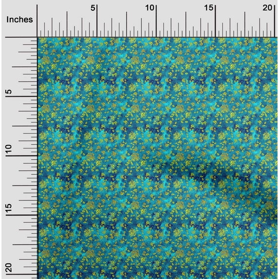 oneOone Cotton Poplin Teal Green Fabric Batik Diy Clothing Quilting Fabric Print Fabric By Yard 42 Inch Wide - 2D