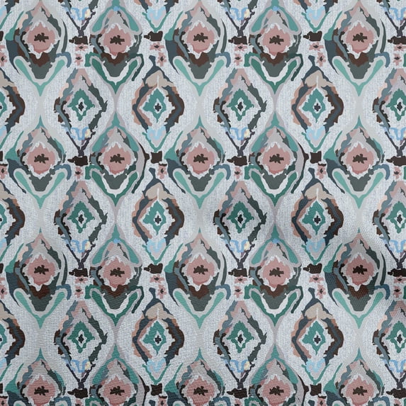 oneOone Cotton Poplin Teal Green Fabric Tessellation Dress Material Fabric Print Fabric By The Yard 56 Inch Wide