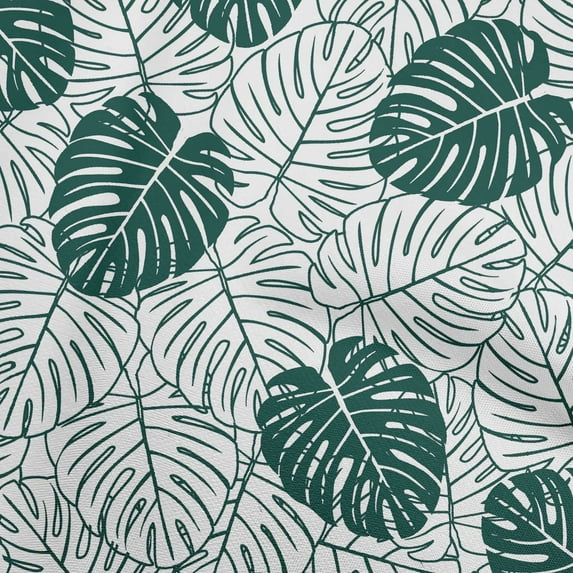 oneOone Cotton Poplin Teal Green Fabric Tropical Quilting Supplies Print Sewing Fabric By The Yard 42 Inch Wide