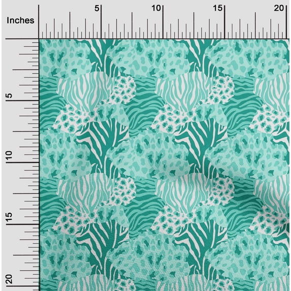 oneOone Cotton Poplin Twill Aquamarine Green Fabric Skins Animal Sewing Craft Projects Fabric Prints By Yard 56 Inch Wide
