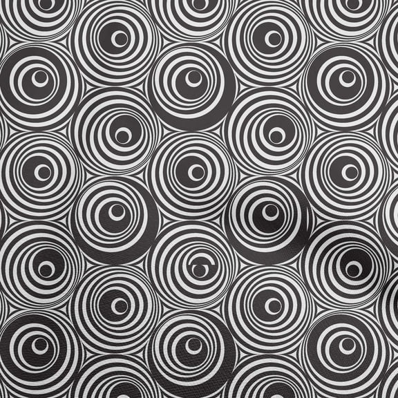 oneOone Cotton Poplin Twill Black Fabric Geometric Line Art Circle Diy Clothing Quilting Fabric Print Fabric By Yard 56 Inch Wide