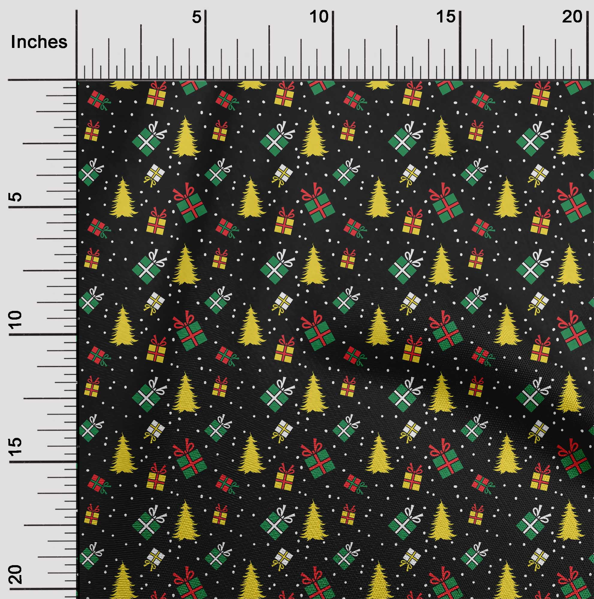 oneOone Cotton Poplin Twill Black Fabric Merry Christmas Sewing Craft Projects Fabric Prints By Yard 56 Inch Wide-2FC