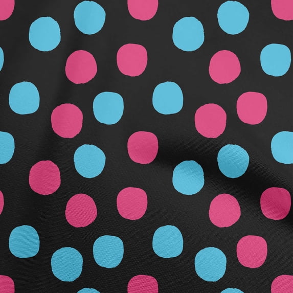 oneOone Cotton Poplin Twill Black Fabric Polka Sewing Material Print Fabric By The Yard 56 Inch Wide