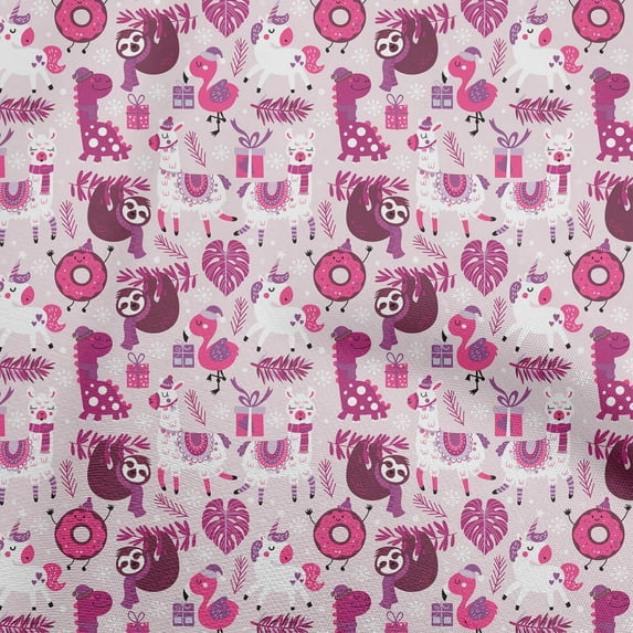 oneOone Cotton Poplin Twill Blush Pink Fabric Cute Animal Sewing Fabric By The Yard Printed Diy Clothing Sewing Supplies 56 Inch Wide