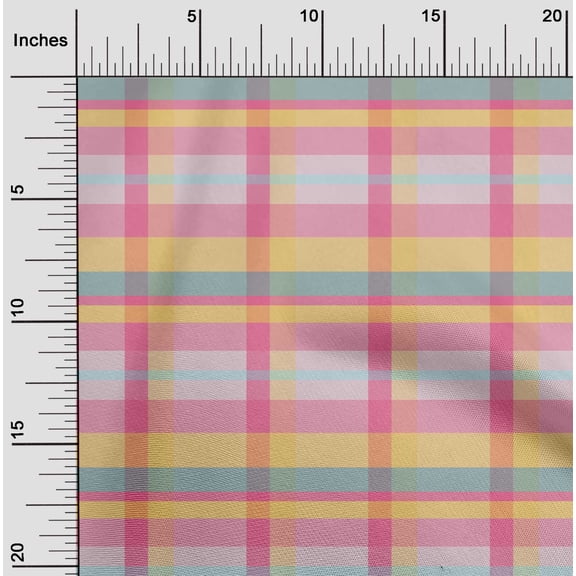 oneOone Cotton Poplin Twill Blush Pink Fabric Madras Check Fabric For Sewing Printed Craft Fabric By The Yard 56 Inches Wide