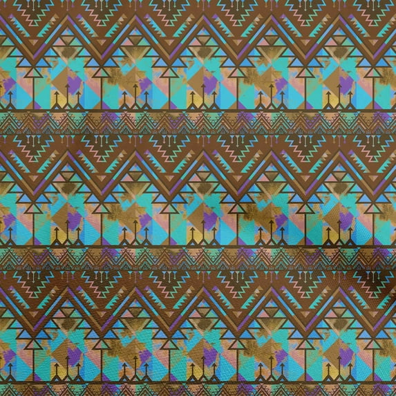 oneOone Cotton Poplin Twill Brown Fabric African Aztech Quilting Supplies Print Sewing Fabric By The Yard 56 Inch Wide