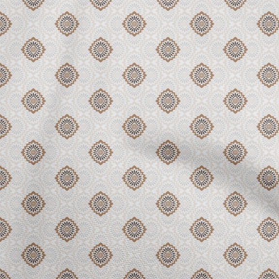 oneOone Cotton Poplin Twill Brown Fabric Asian Ornamental Sewing Craft Projects Fabric Prints By Yard 56 Inch Wide