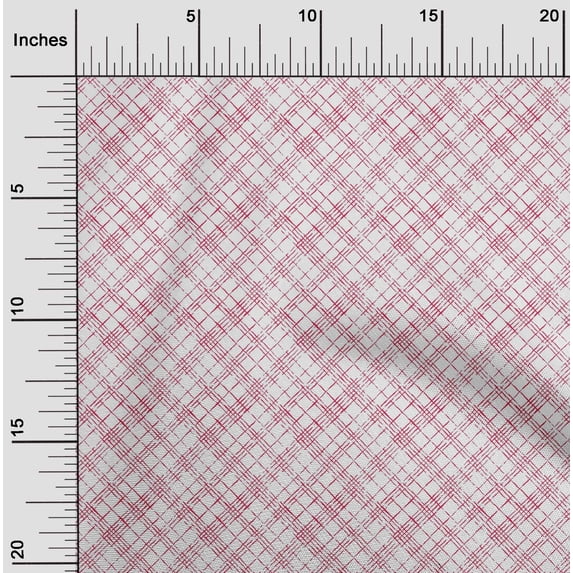 oneOone Cotton Poplin Twill Crimson Red Fabric Geometric Check Dress Material Fabric Print Fabric By The Yard 56 Inch Wide