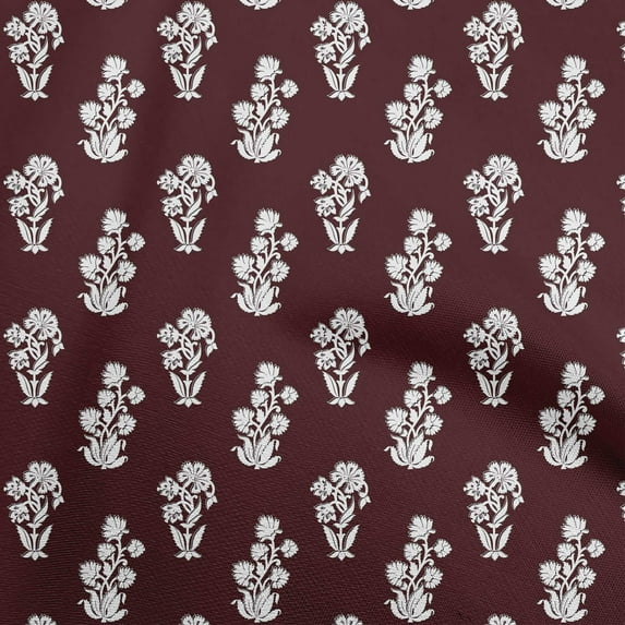 oneOone Cotton Poplin Twill Dark Brown Fabric Block Fabric For Sewing Printed Craft Fabric By The Yard 56 Inch Wide