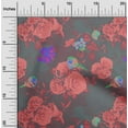 thumbnail image 1 of oneOone Cotton Poplin Twill Dark Green Fabric Bird,Leaves & Rose Floral Fabric For Sewing Printed Craft Fabric By The Yard 56 Inch Wide, 1 of 2