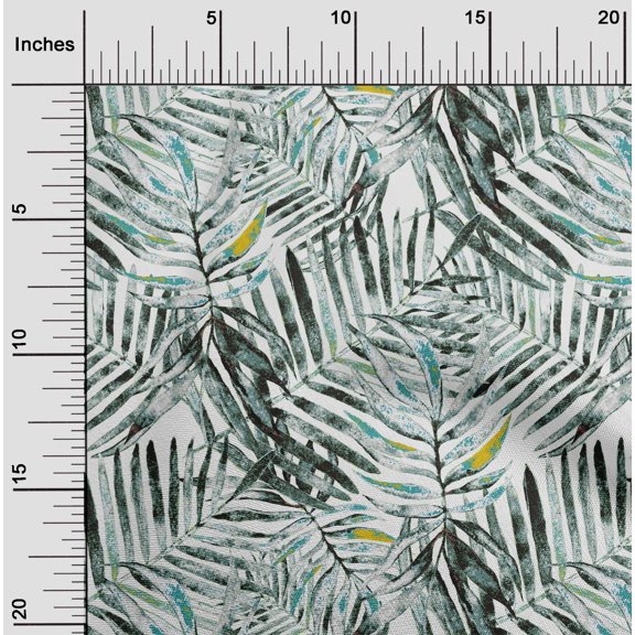 oneOone Cotton Poplin Twill Dark Green Fabric Leaves Sewing Fabric By The Yard Printed Diy Clothing Sewing Supplies 56 Inch Wide