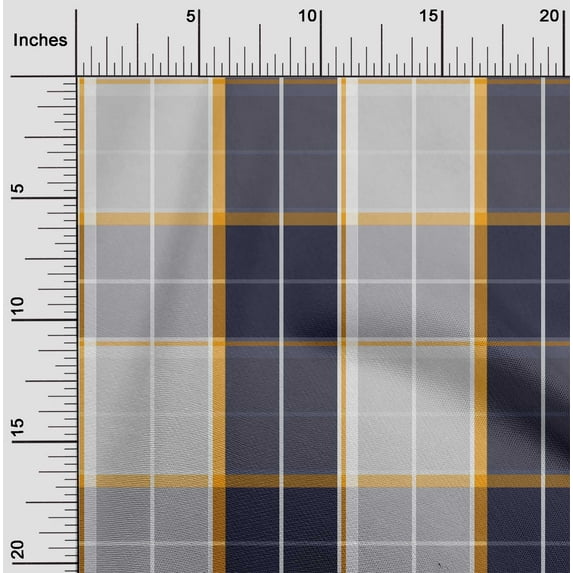 oneOone Cotton Poplin Twill Dark Navy Blue Fabric Madras Check Dress Material Fabric Print Fabric By The Yard 56 Inch Wide