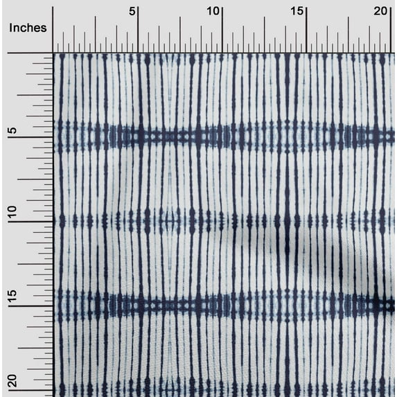 oneOone Cotton Poplin Twill Dark Navy Blue Fabric Stripe Shibori Dress Material Fabric Print Fabric By The Yard 56 Inch Wide