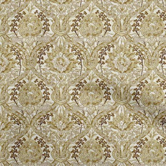 oneOone Cotton Poplin Twill Dark Olive Green Fabric Asian Suzani Floral Diy Clothing Quilting Fabric Print Fabric By Yard 56 Inch Wide