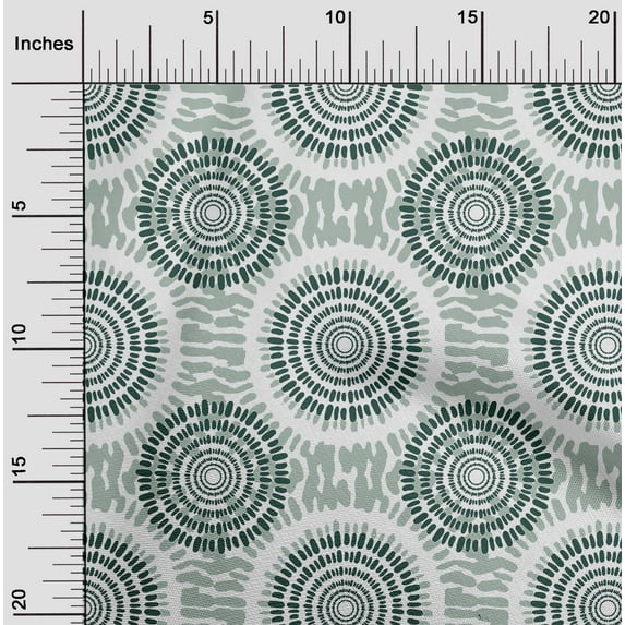 oneOone Cotton Poplin Twill Dark Teal Green Fabric Circle Block Diy Clothing Quilting Fabric Print Fabric By Yard 56 Inch Wide