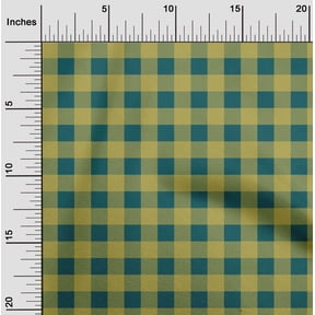 oneOone Cotton Poplin Twill Dark Teal Green Fabric Gingham Check Dress Material Fabric Print Fabric By The Yard 56 Inch Wide