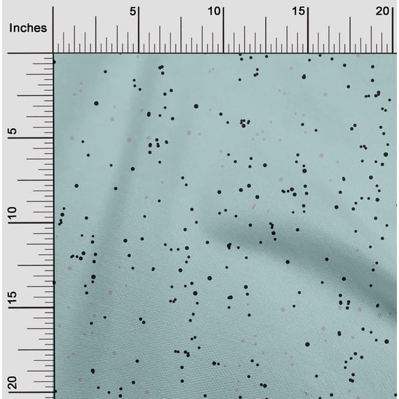 oneOone Cotton Poplin Twill Dusty Teal Green Fabric Polka Dots Dots Dress Material Fabric Print Fabric By The Yard 56 Inch Wide