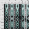 thumbnail image 1 of oneOone Cotton Poplin Twill Dusty Teal Green Fabric Stripe & Ikat Ethnic Quilting Supplies Print Sewing Fabric By The Yard 56 Inch Wide, 1 of 2