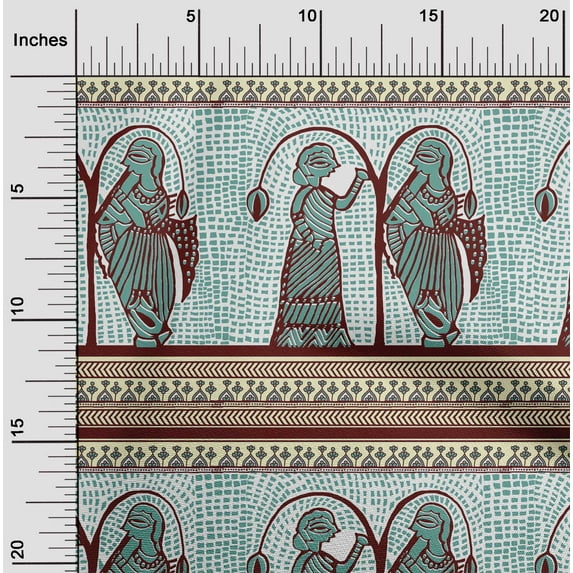oneOone Cotton Poplin Twill Dusty Teal Green Fabric Women Block Fabric For Sewing Printed Craft Fabric By The Yard 56 Inch Wide