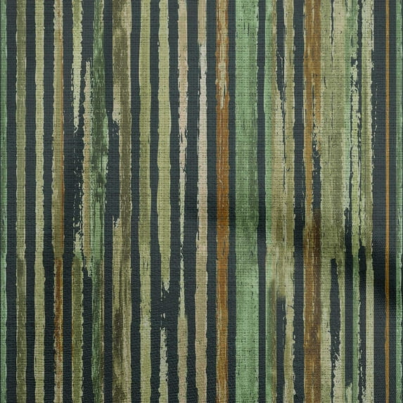 oneOone Cotton Poplin Twill Forest Green Fabric Striped Line Diy Clothing Quilting Fabric Print Fabric By Yard 56 Inch Wide
