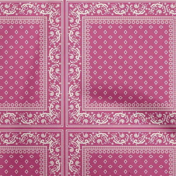 oneOone Cotton Poplin Twill Fuschia Pink Fabric Geometric Craft Projects Decor Fabric Printed By The Yard 56 Inch Wide